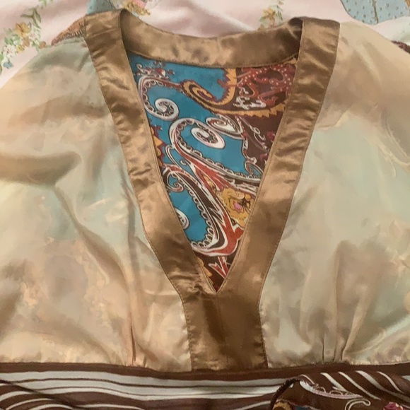 Y2K ANTHROPOLOGIE SUGAR LIPS SHEER PAISLEY BLOUSE TOP BLOUSE BELL SLEEVES BOHO - Picture 10 of 13